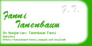 fanni tanenbaum business card